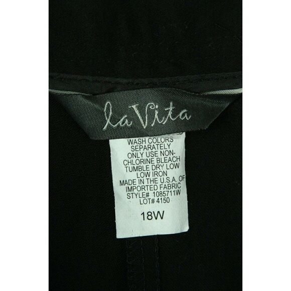 La Vita Black Cropped Wide Leg Pants Stretch Pockets Womens Size 18W NEW - Picture 2 of 7